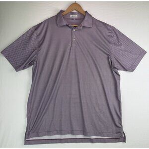 PETER MILLAR Red White & Blue Checkered  Pattern Golf Polo Shirt Comfort Size XL